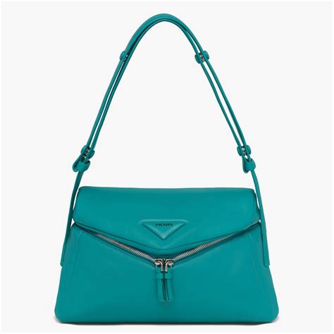 padded nappa leather prada signaux bag|Peacock Blue Prada Signaux padded nappa leather bag .